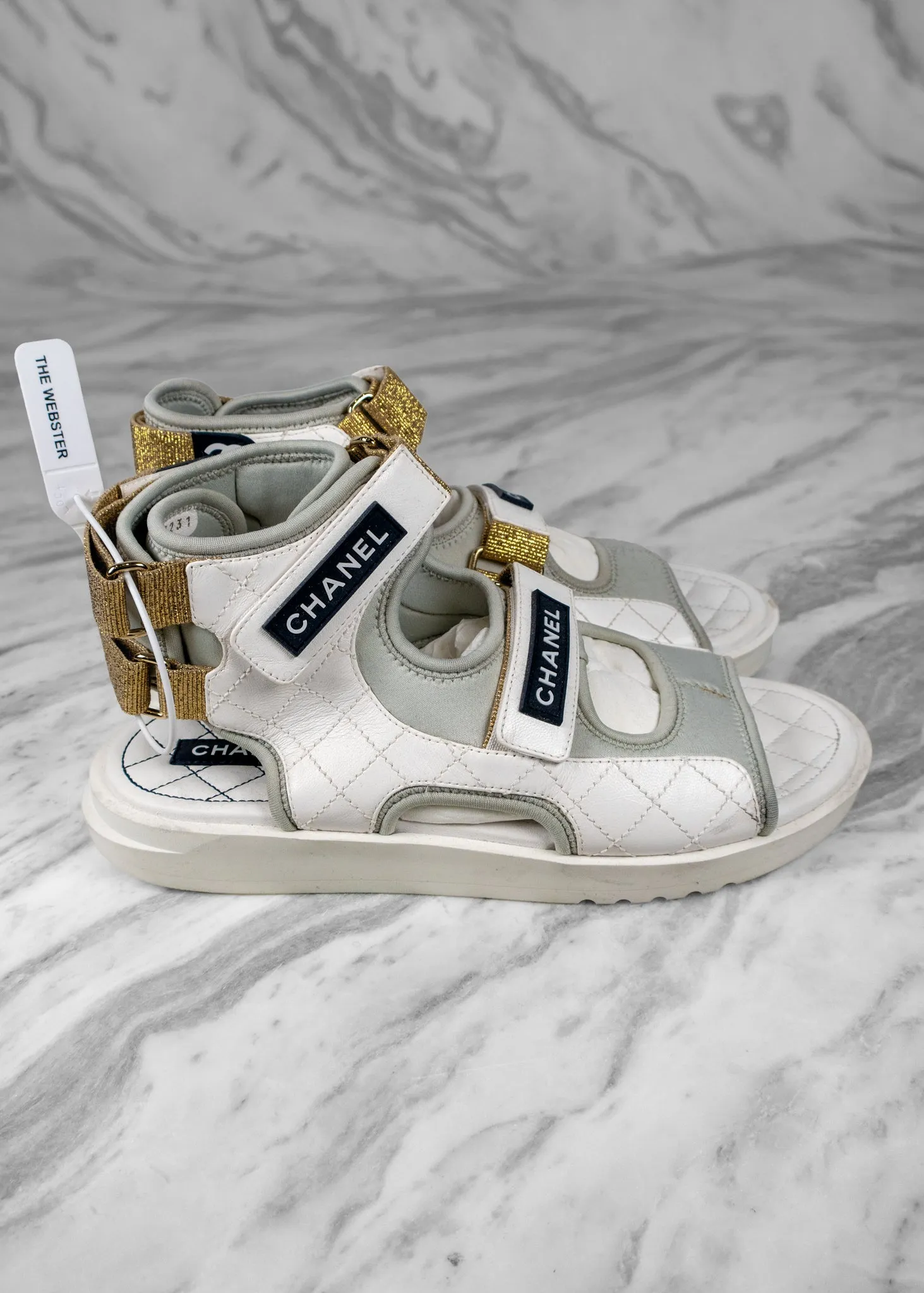 Chanel Goatskin Fabric Gladiator Sandals