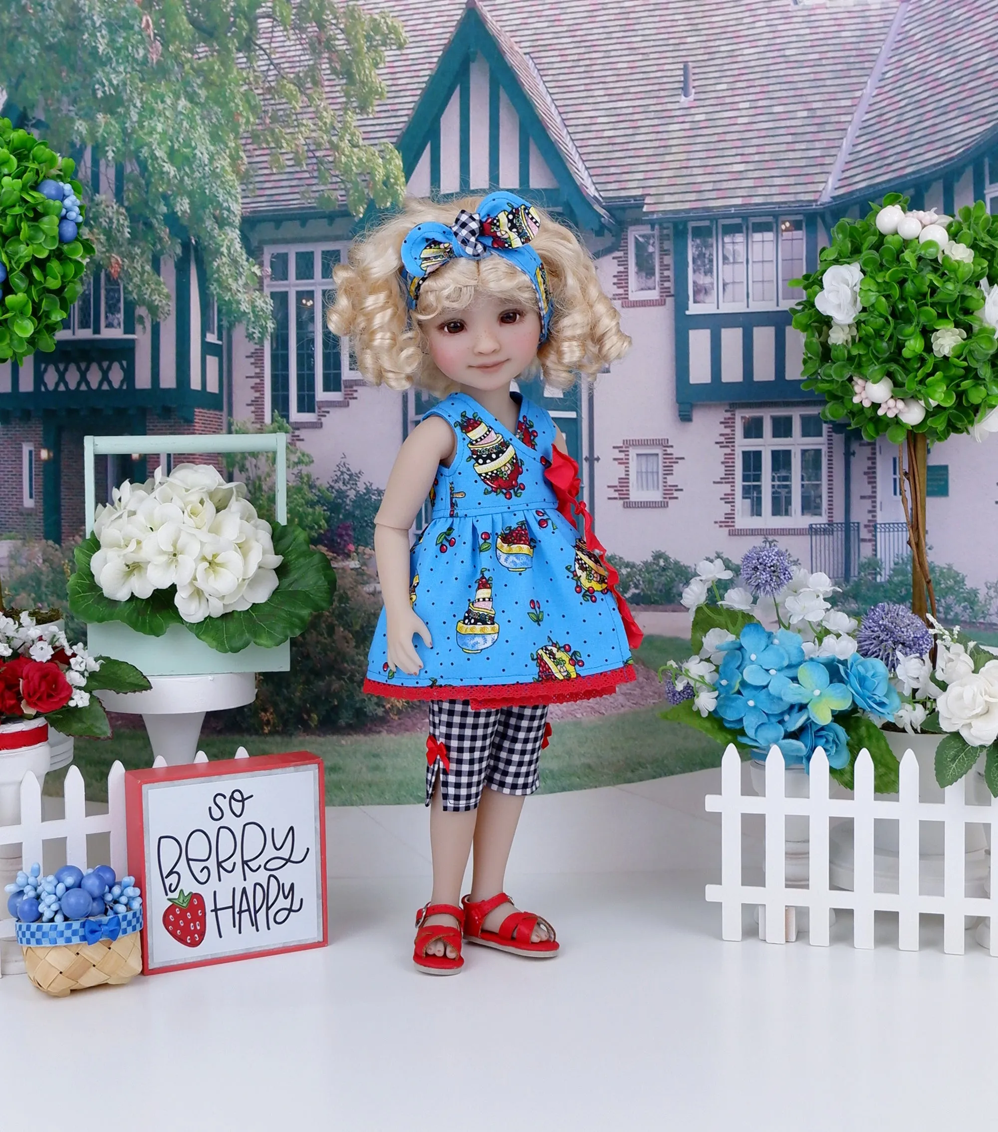 Cherries Galore - top & capris with sandals for Ruby Red Fashion Friends doll