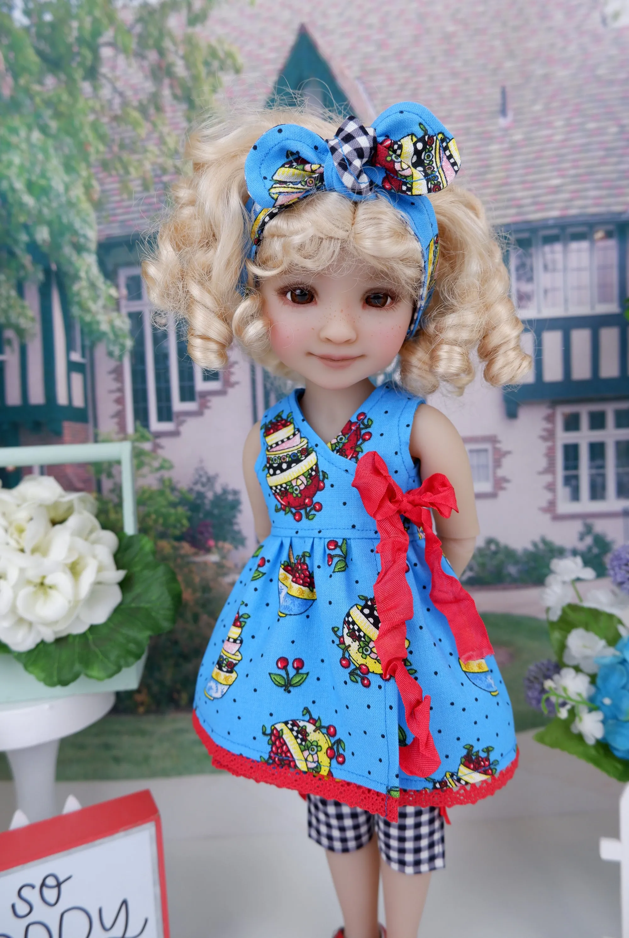 Cherries Galore - top & capris with sandals for Ruby Red Fashion Friends doll