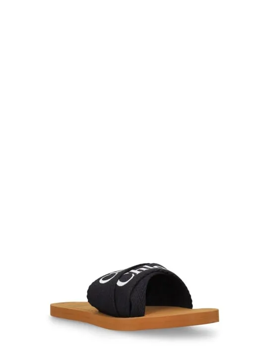 Chloé   Cotton jersey slide sandals 
