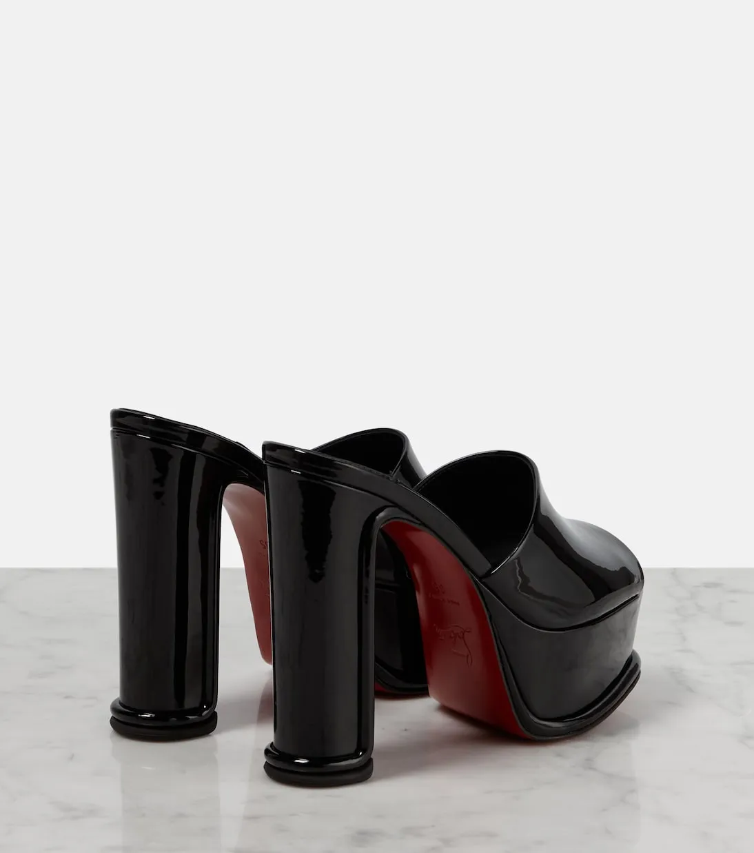 Christian Louboutin Patent Leather Amali Platform Shoes, Black