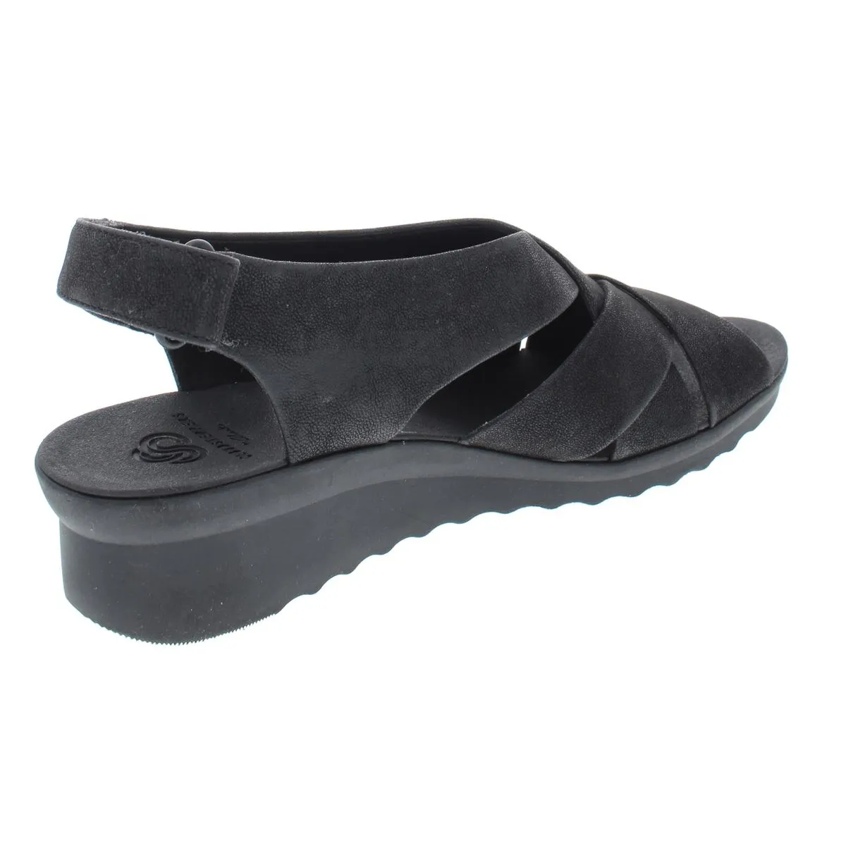 Clarks Womens Caddell Bright Faux Suede Criss-Cross Wedges
