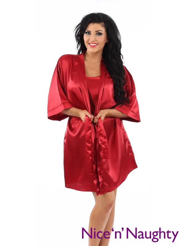 Classified Sexy Satin Kimono Robe