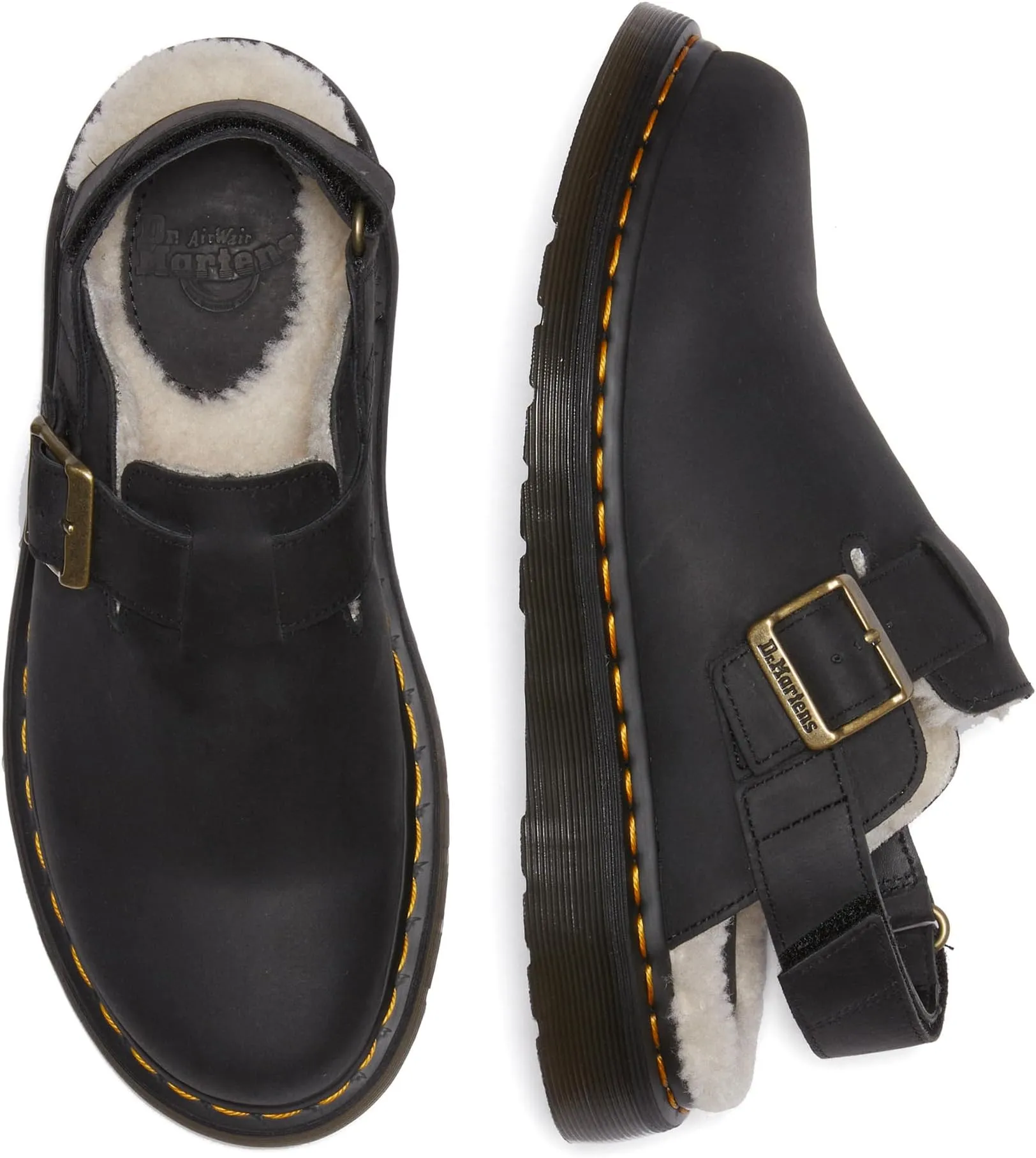 Clogs Jorge II Faux Fur Lined Slingback Mules Dr. Martens, black