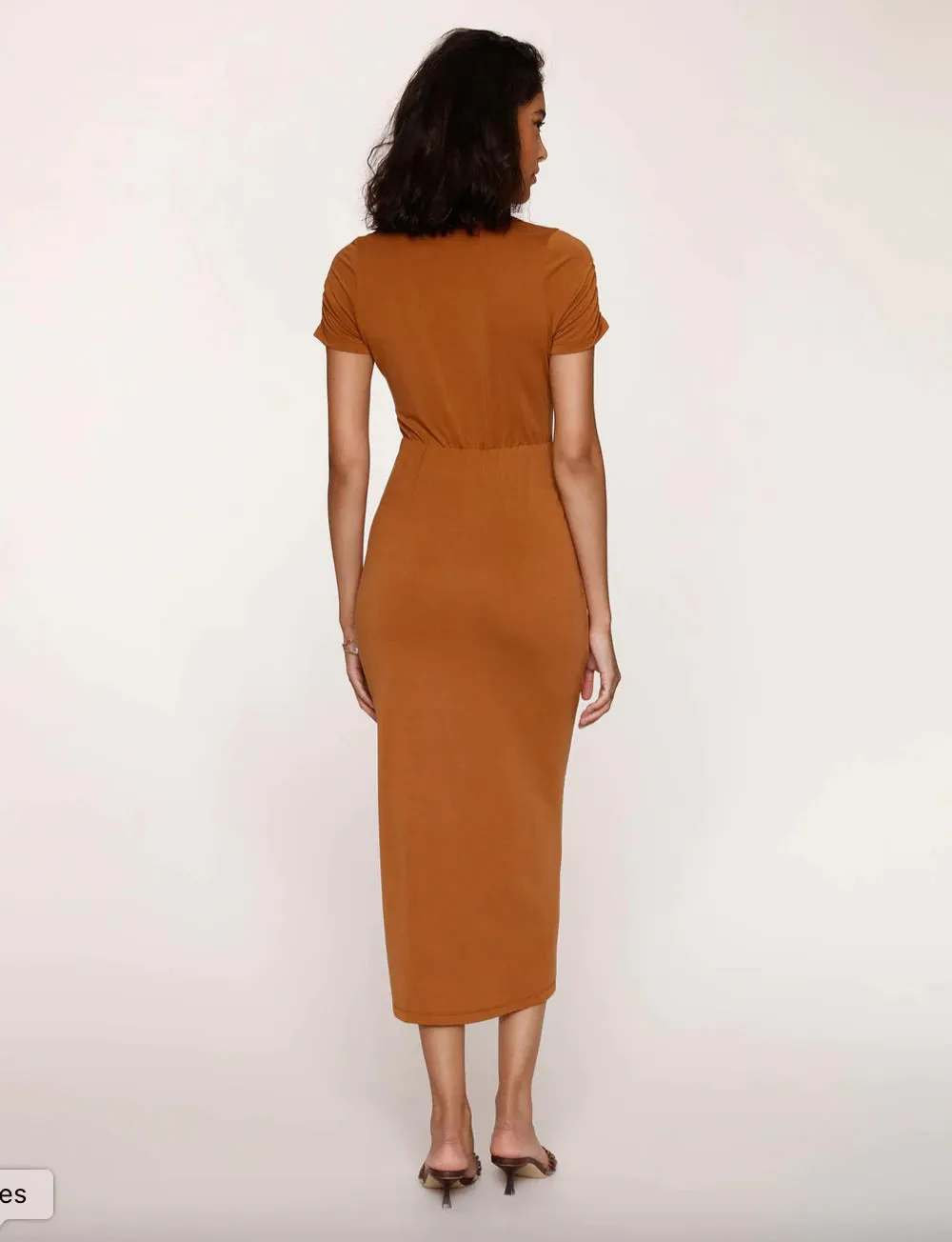 Cognac Jersey Knit Dress