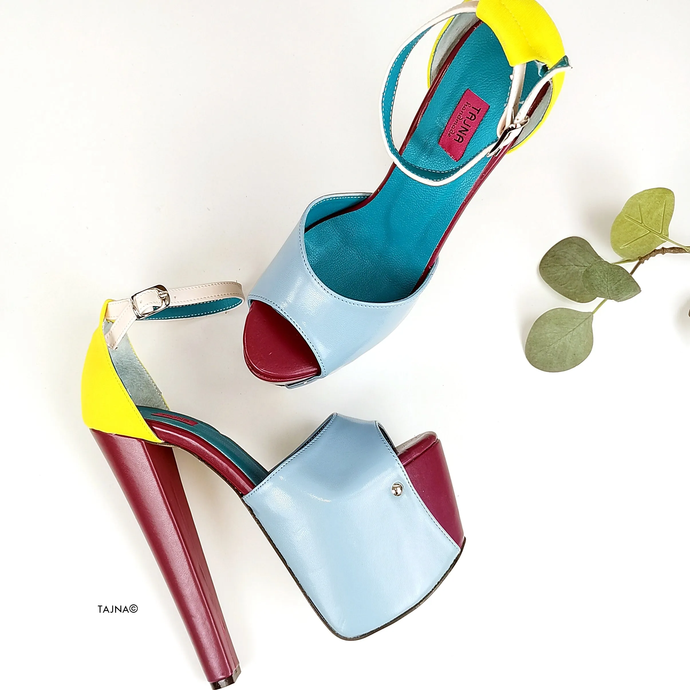 Colourblock Chunky High Heel Sandals