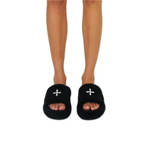 COMPASS WOOLLY Classic Furry Slipper In Black