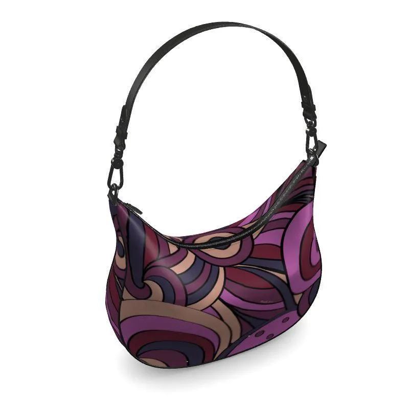 Confectiona Leather Curve Hobo Bag