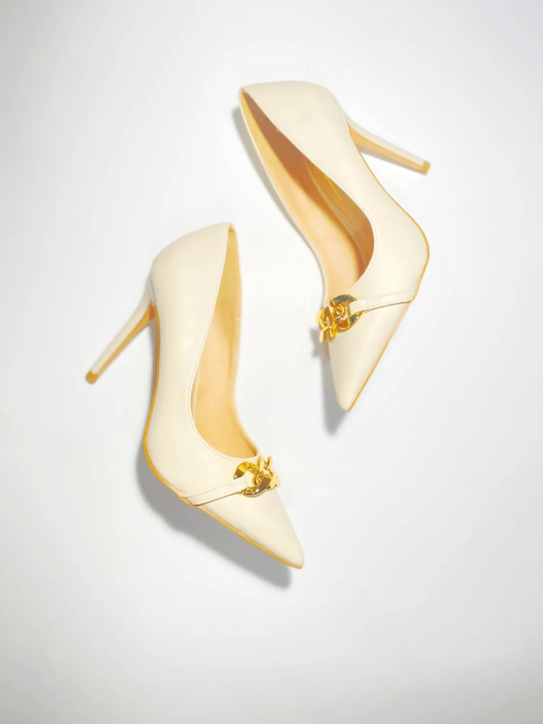 Cream Chain Detail Heels