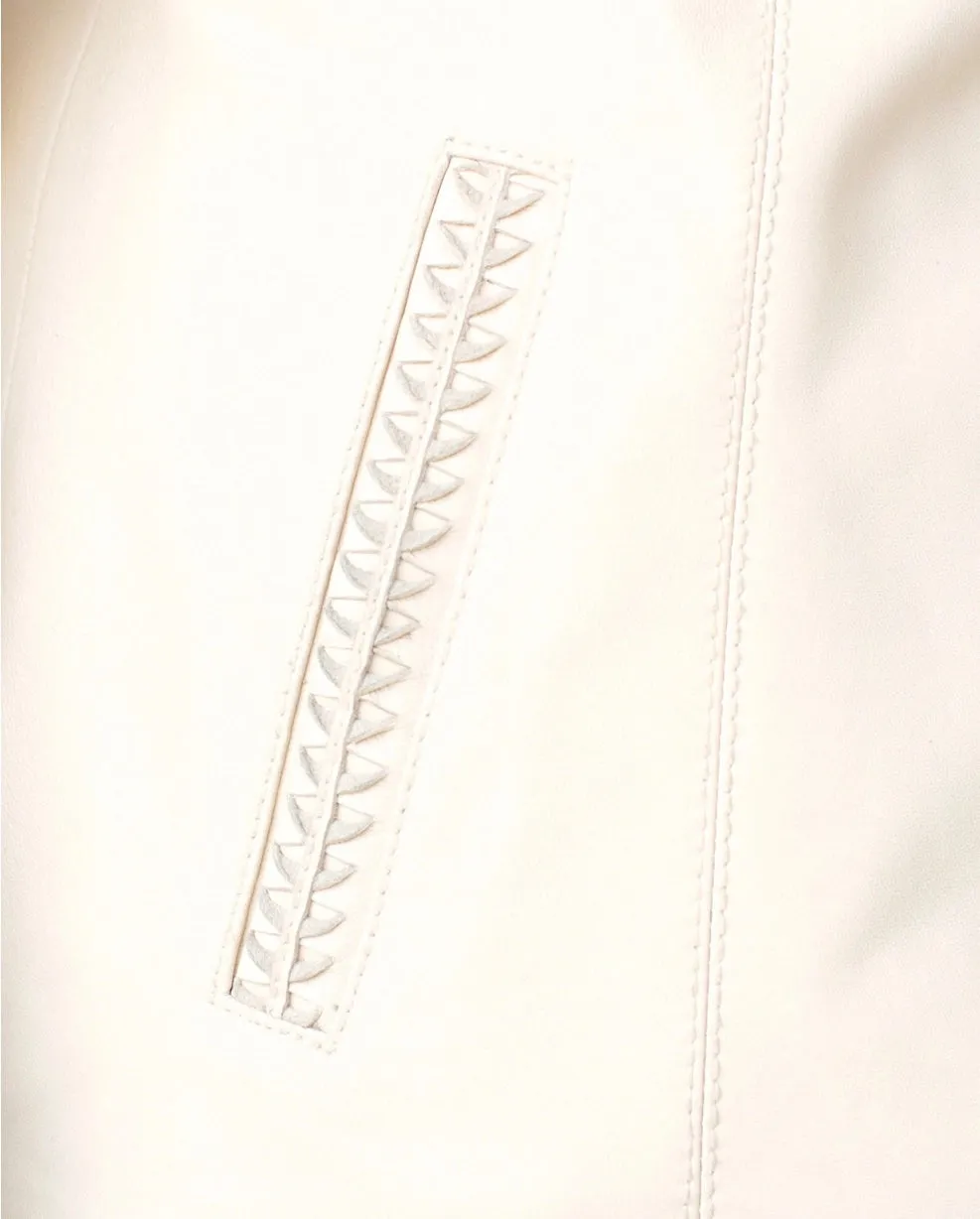Cream Urban Leather Jacket