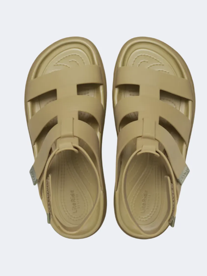 Crocs Brooklyn Luxe Gladiator Women Lifestyle Sandals Tan