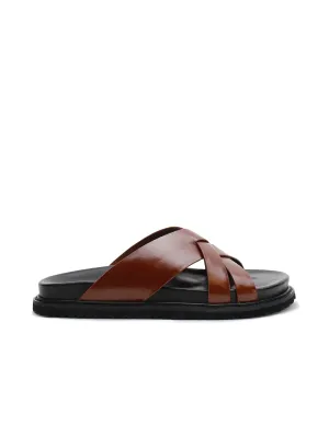 Cross Cut Slide Cognac
