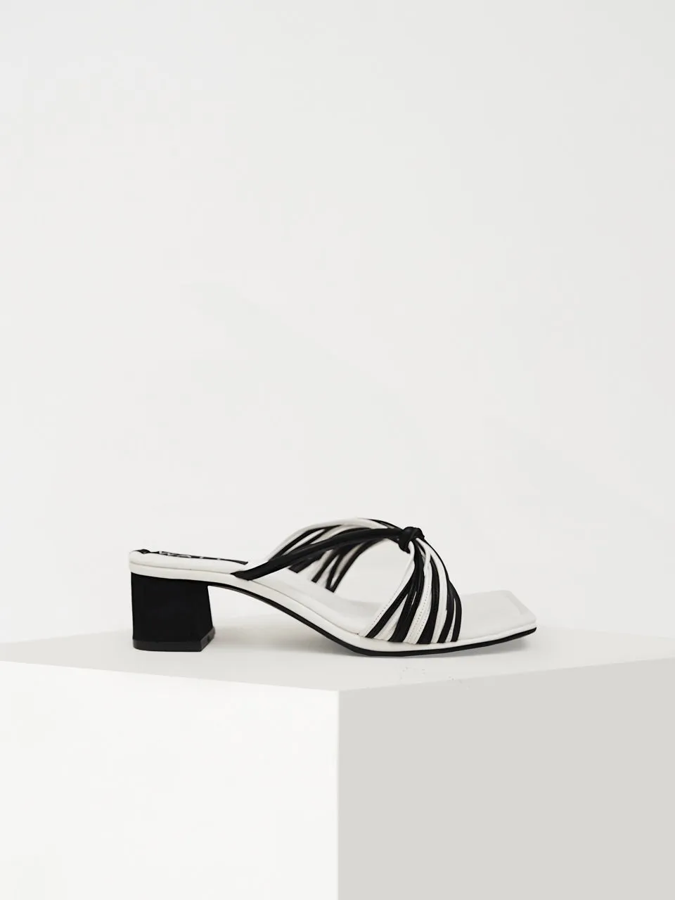 Cross Heels In Black White (LAST PIECES)