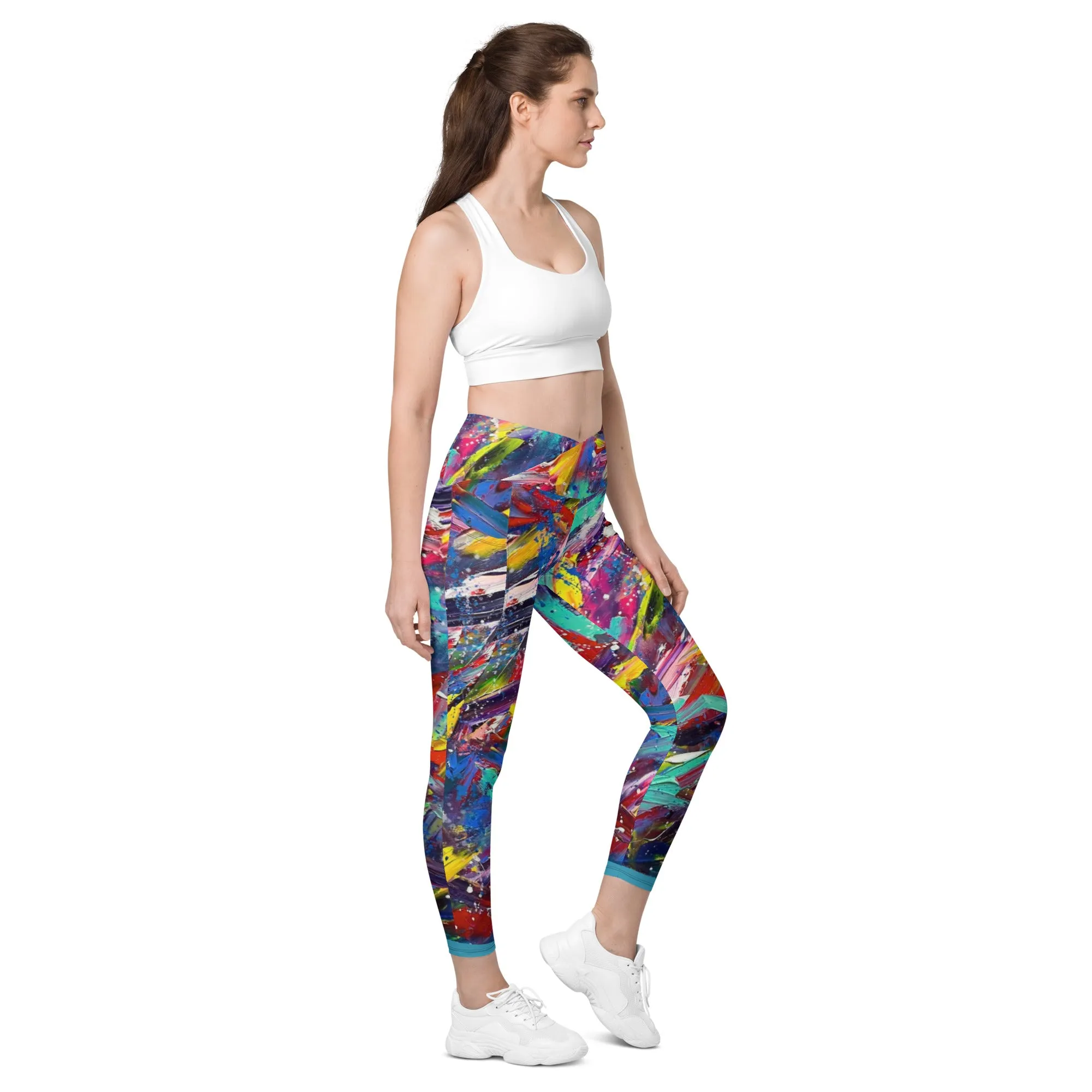 Crossover leggings with pockets