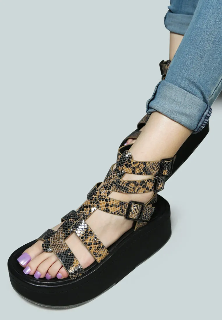 Cruz Gladiator Platform Leather Sandal