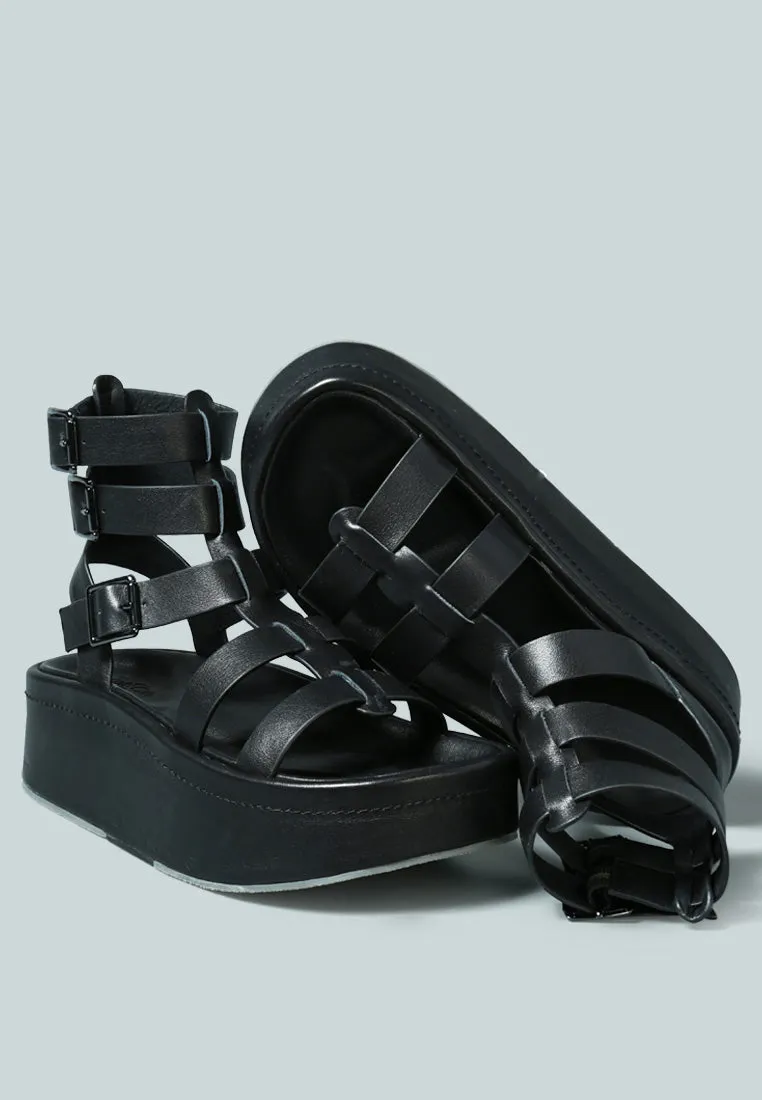 Cruz Gladiator Platform Leather Sandal
