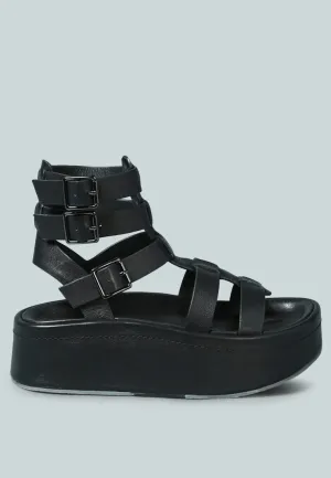 Cruz Gladiator Platform Leather Sandal