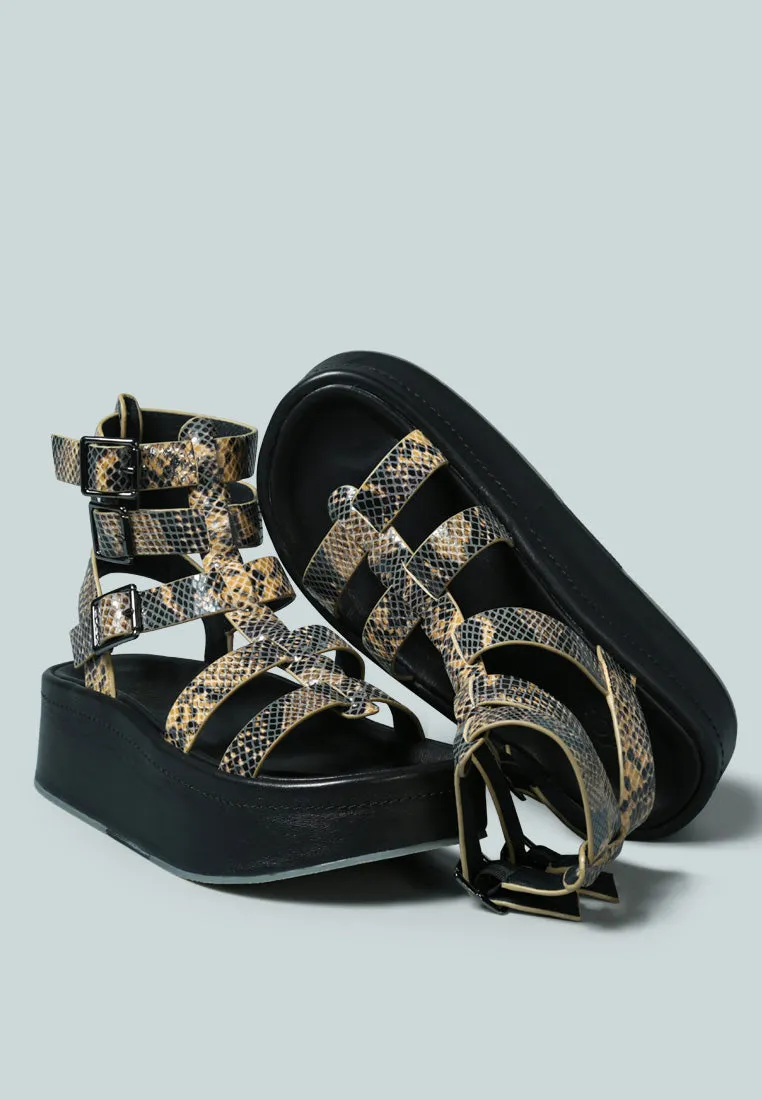 Cruz Gladiator Platform Leather Sandal