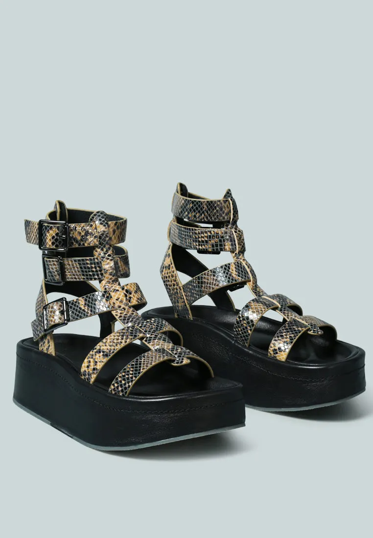 Cruz Gladiator Platform Leather Sandal