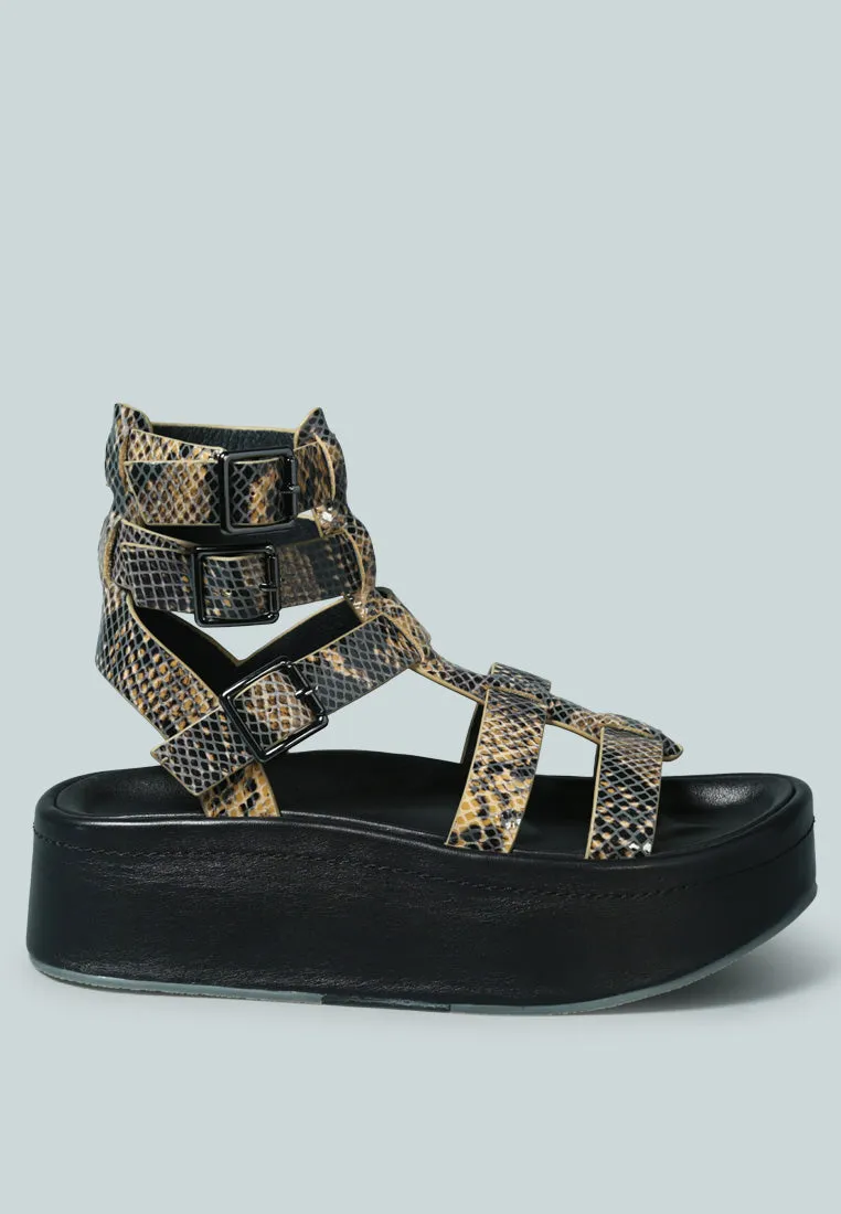 Cruz Gladiator Platform Leather Sandal