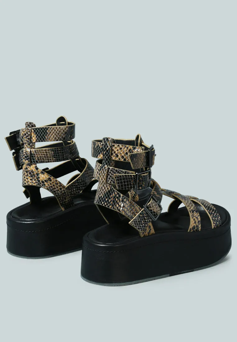 Cruz Gladiator Platform Leather Sandal