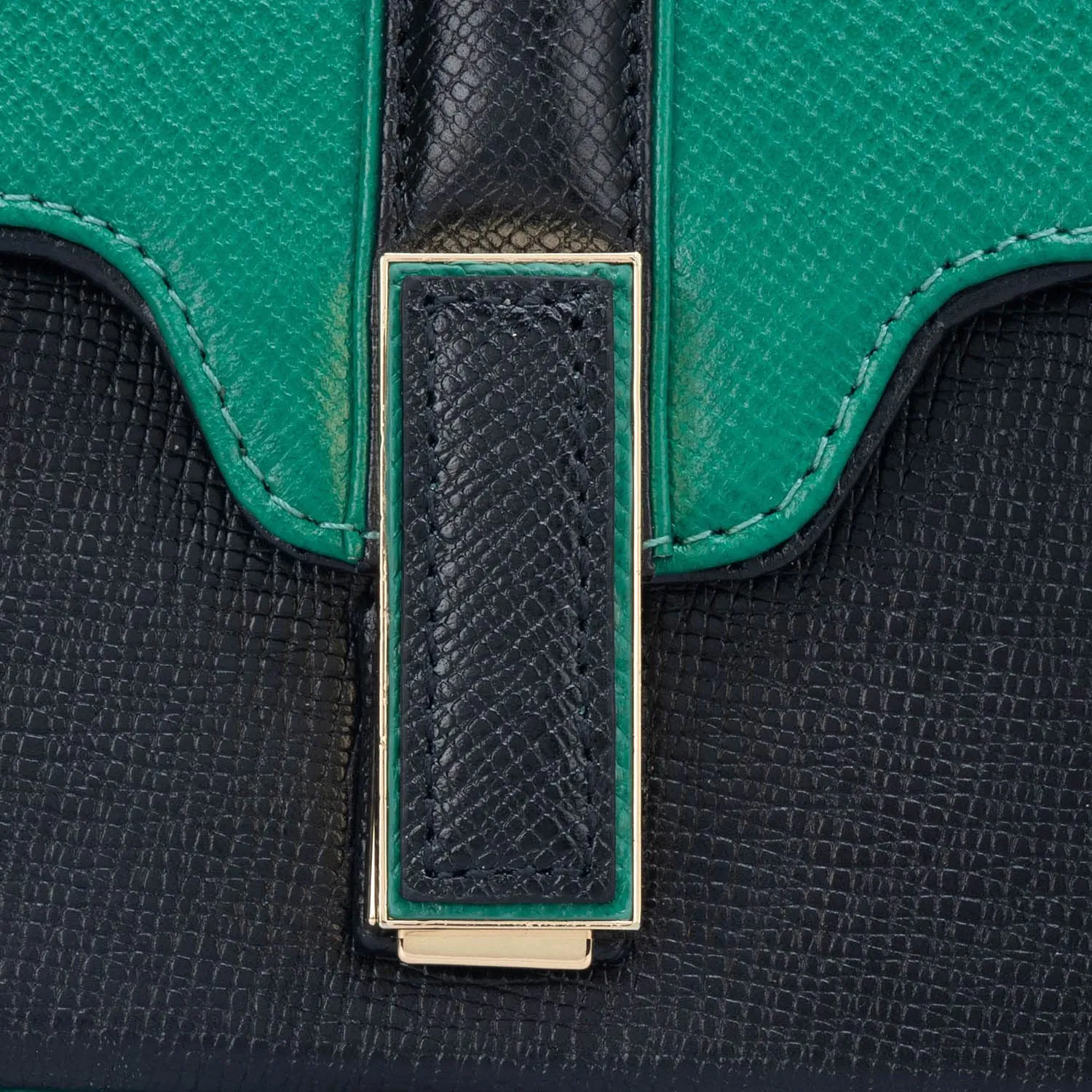Da Milano Genuine Leather Green & Black Sling Bag (LB-00824)