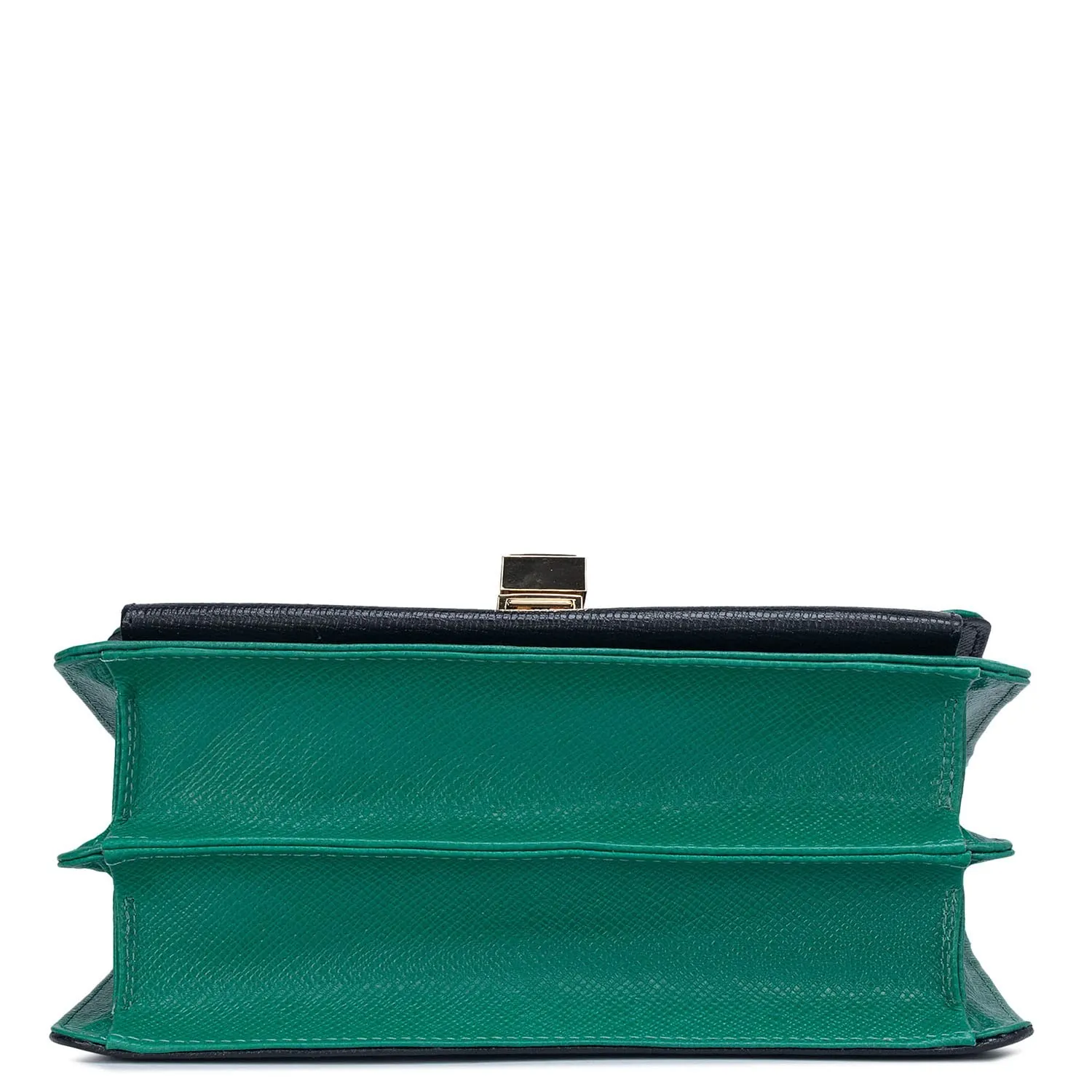Da Milano Genuine Leather Green & Black Sling Bag (LB-00824)
