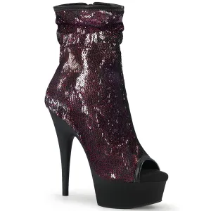 DELIGHT-1008SQ Burgundy Sequins/Black Matte