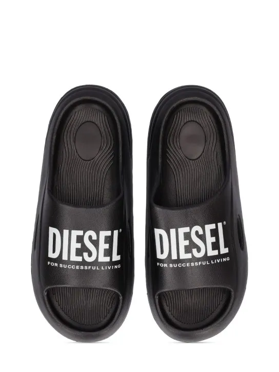 Diesel Kids   Logo print slide sandals 