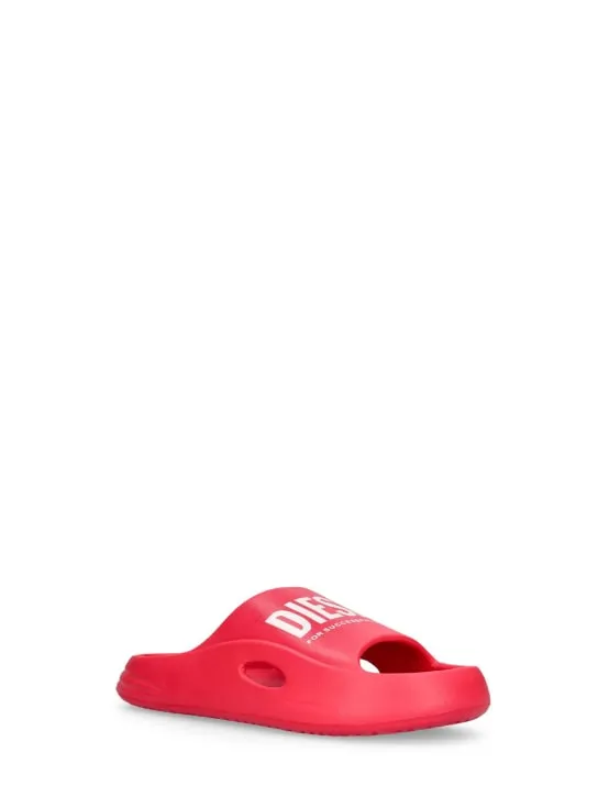 Diesel Kids   Logo print slide sandals 