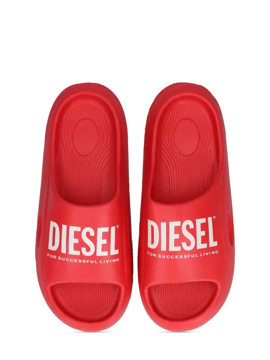 Diesel Kids   Logo print slide sandals 