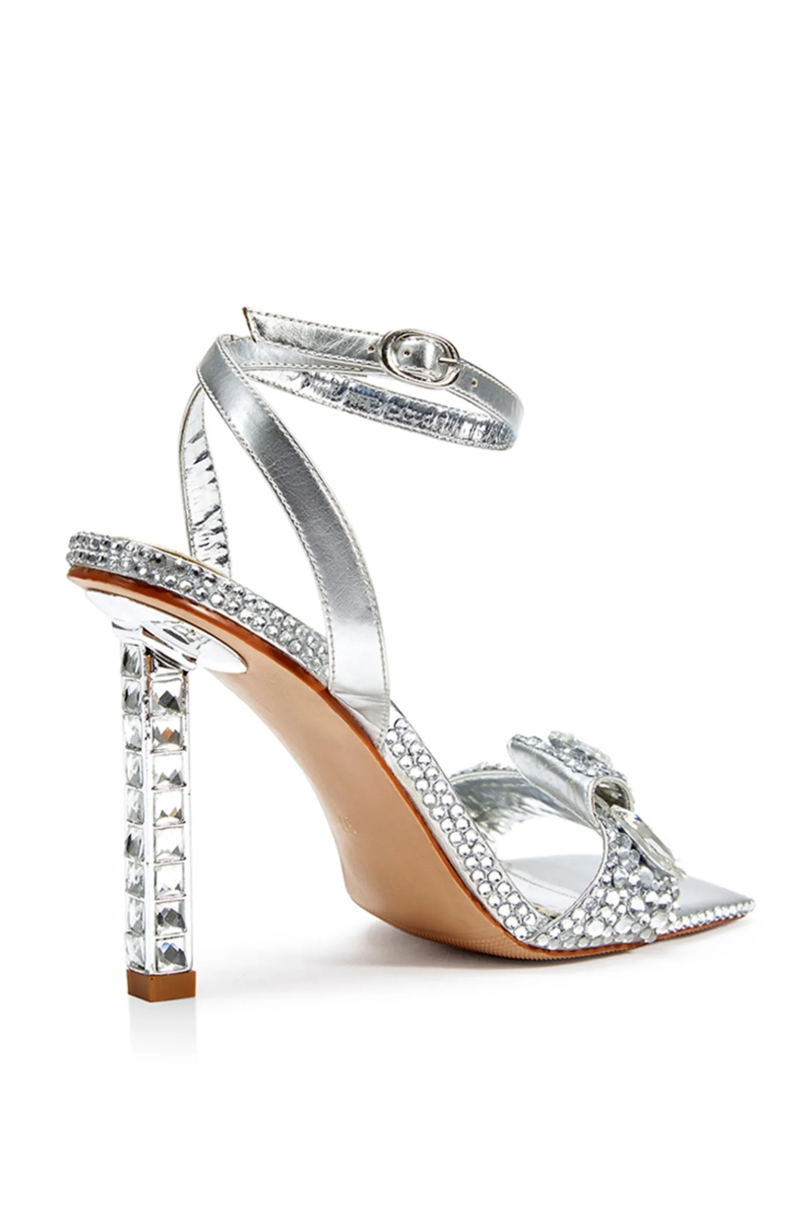DISCOBALL-SILVER STILETTO SANDAL