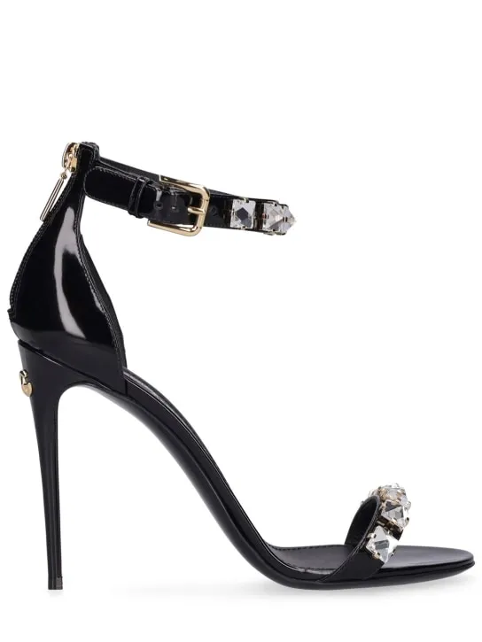 Dolce&amp;Gabbana   105mm Embellished patent leather sandals 