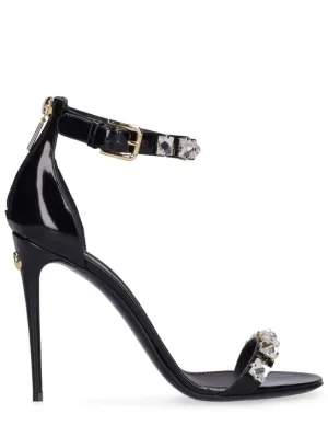 Dolce&amp;Gabbana   105mm Embellished patent leather sandals 