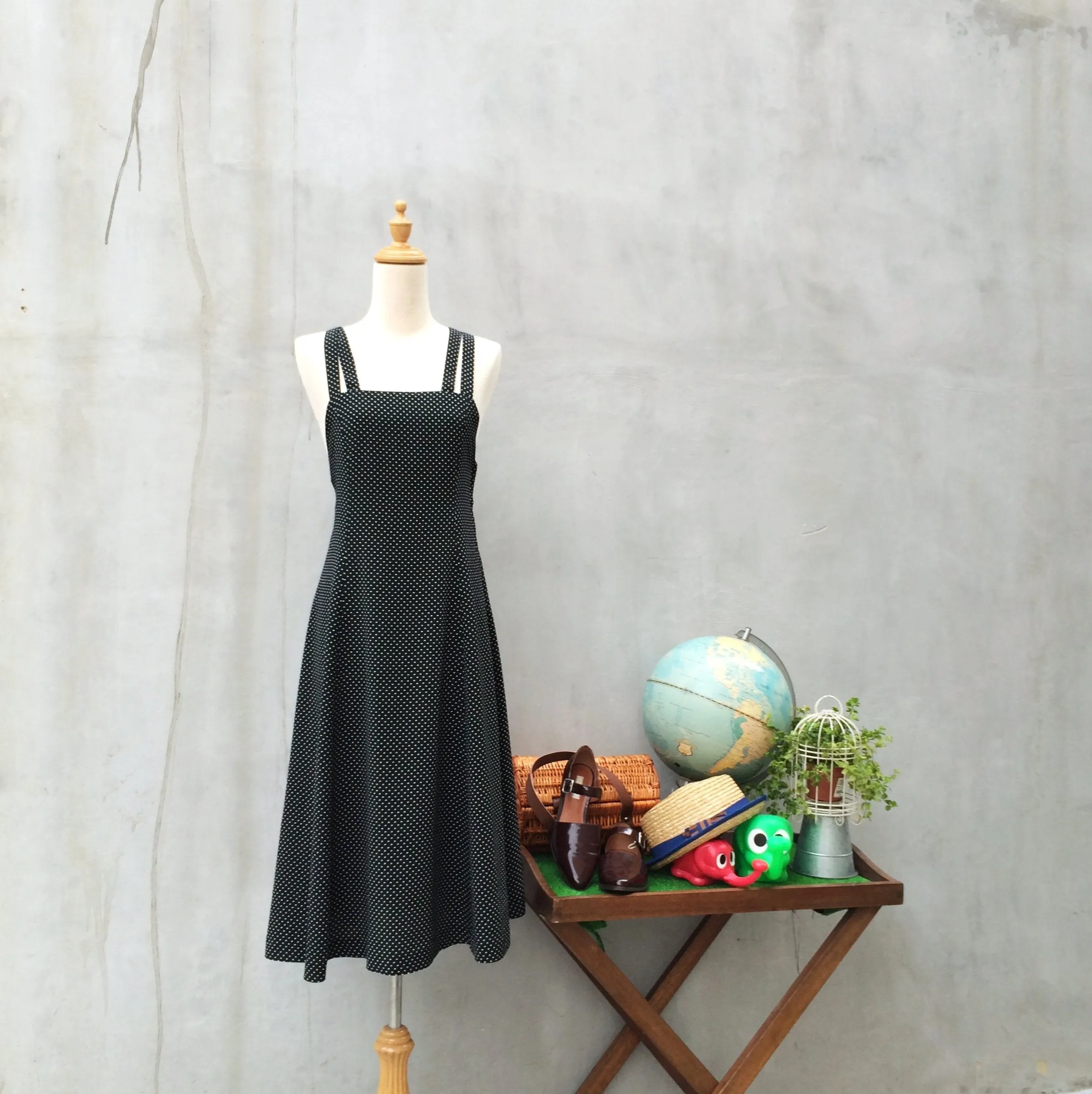 Dorothy | Vintage 1980s 1990s grunge punk rock jumper dress with criss-cross double straps |
