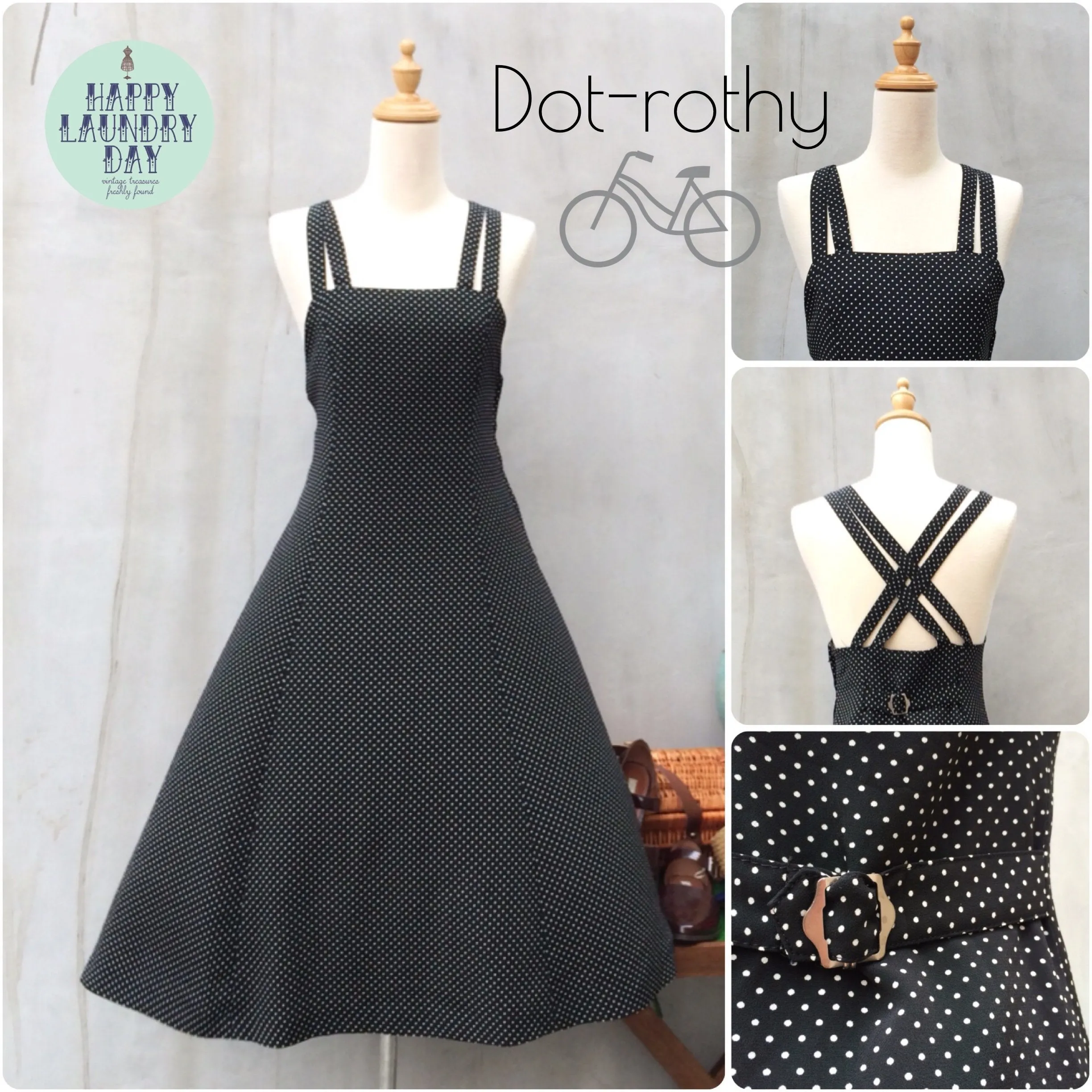 Dorothy | Vintage 1980s 1990s grunge punk rock jumper dress with criss-cross double straps |