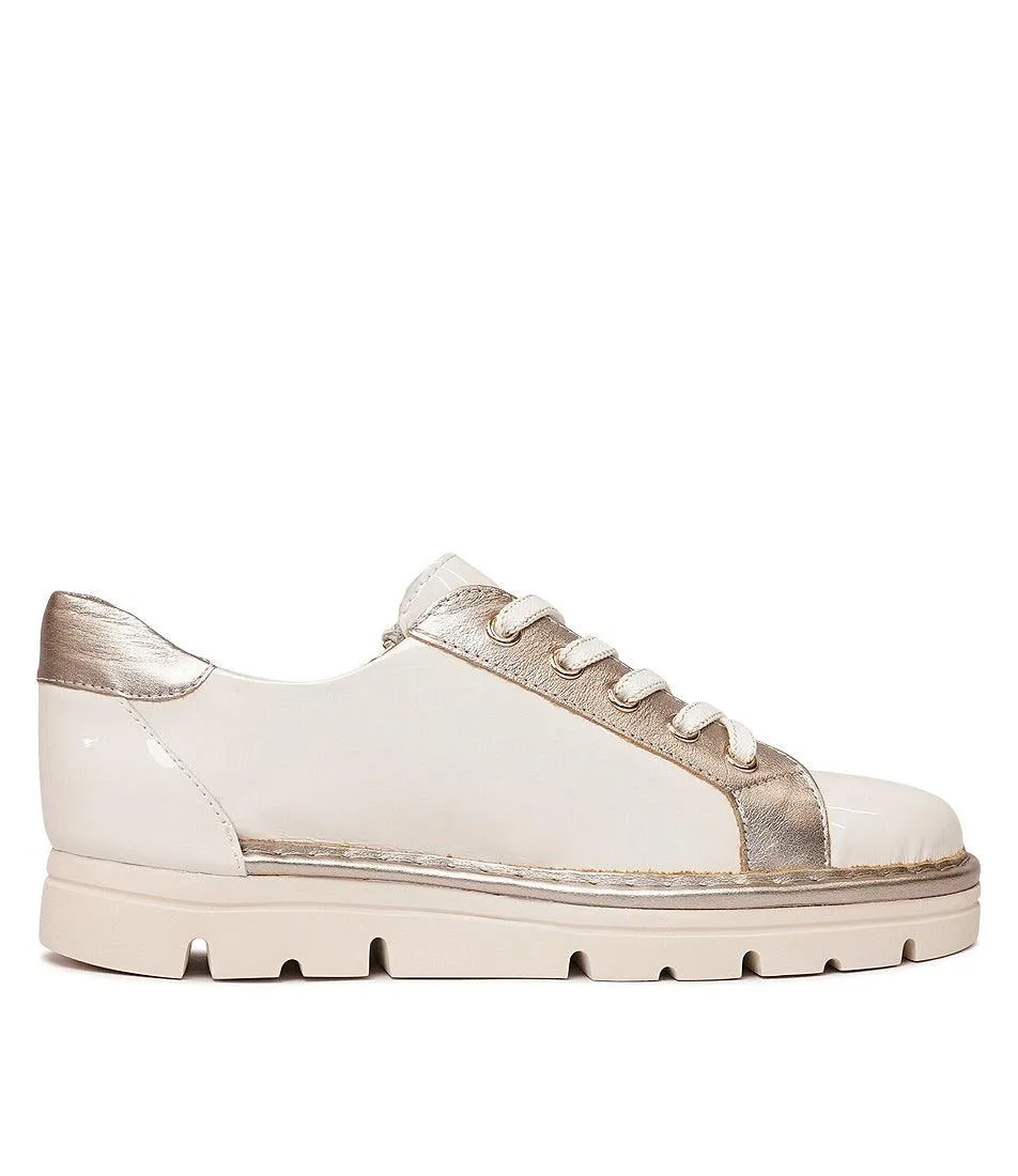 Elos Ivory/ Champagne Patent Leather Sneakers