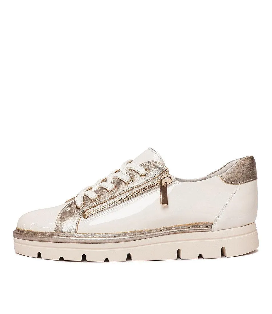 Elos Ivory/ Champagne Patent Leather Sneakers