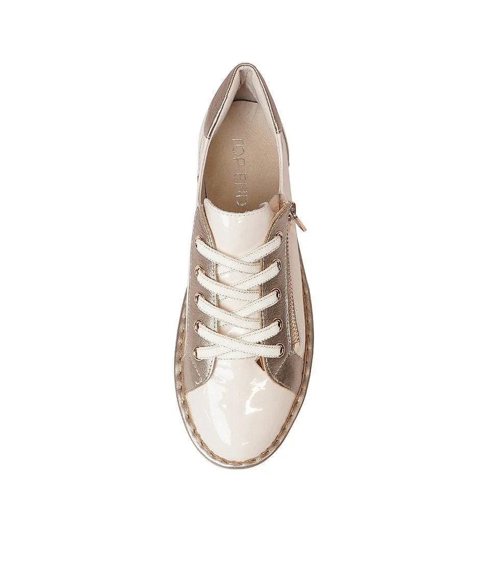 Elos Ivory/ Champagne Patent Leather Sneakers