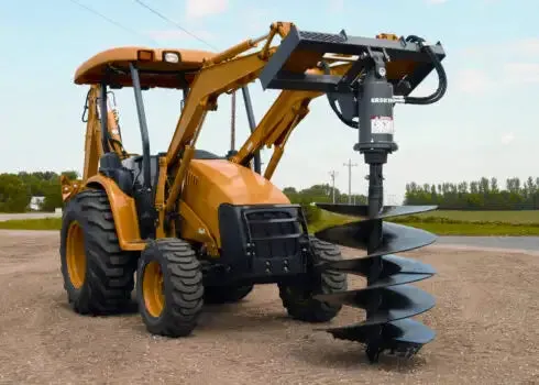 Erskine Industrial Earth Auger | 15PD to 55PD Model | 12-60 GPM Hydraulic Flow | For Skid Steer