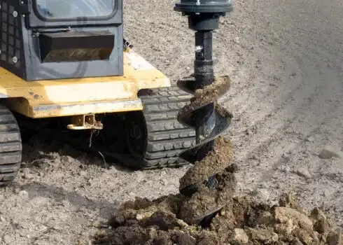 Erskine Industrial Earth Auger | 15PD to 55PD Model | 12-60 GPM Hydraulic Flow | For Skid Steer