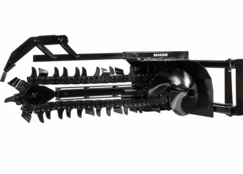 Erskine TX-350 Heavy Duty Trencher | 30-45 GPM Rated Flow | With Hydraulic Motor | For Skid Steer