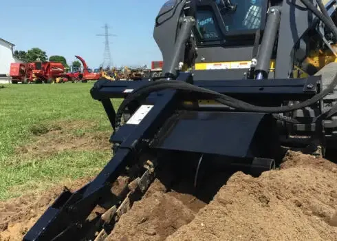 Erskine TX-350 Heavy Duty Trencher | 30-45 GPM Rated Flow | With Hydraulic Motor | For Skid Steer