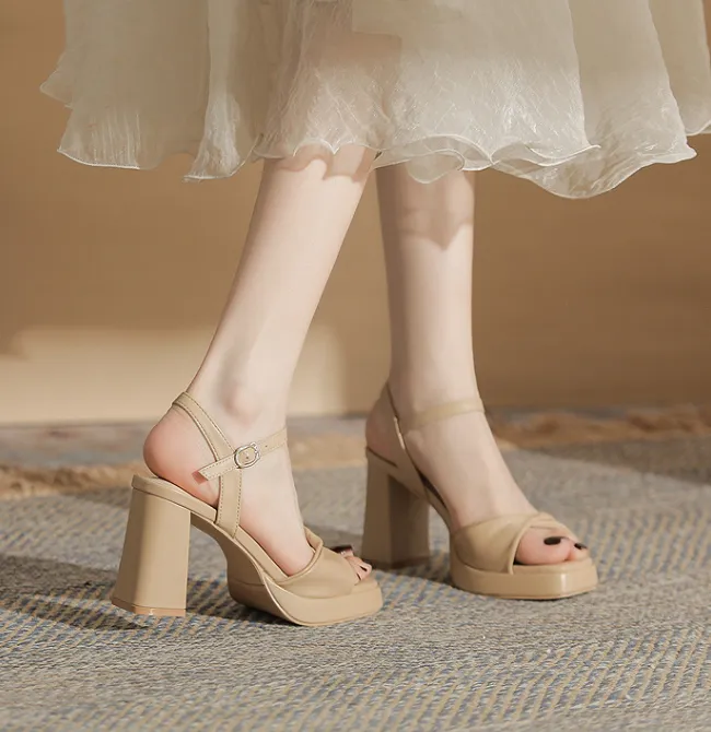 Essential Peep Toe Faux Nubuck Heels
