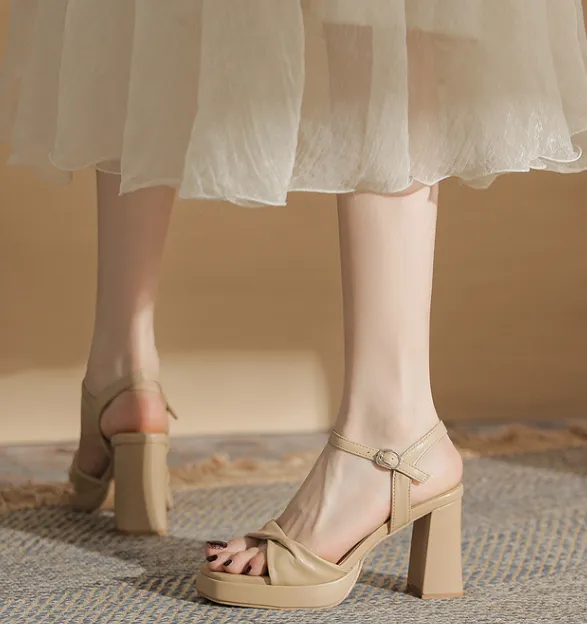 Essential Peep Toe Faux Nubuck Heels