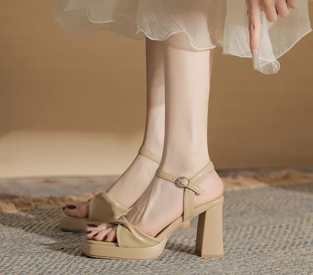 Essential Peep Toe Faux Nubuck Heels