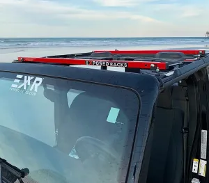 Exposed Racks 9756 RED UNDER Soft Top Click-In Roof Racks Jeep Wrangler JL 2-Door & Gladiator JT 18-Present