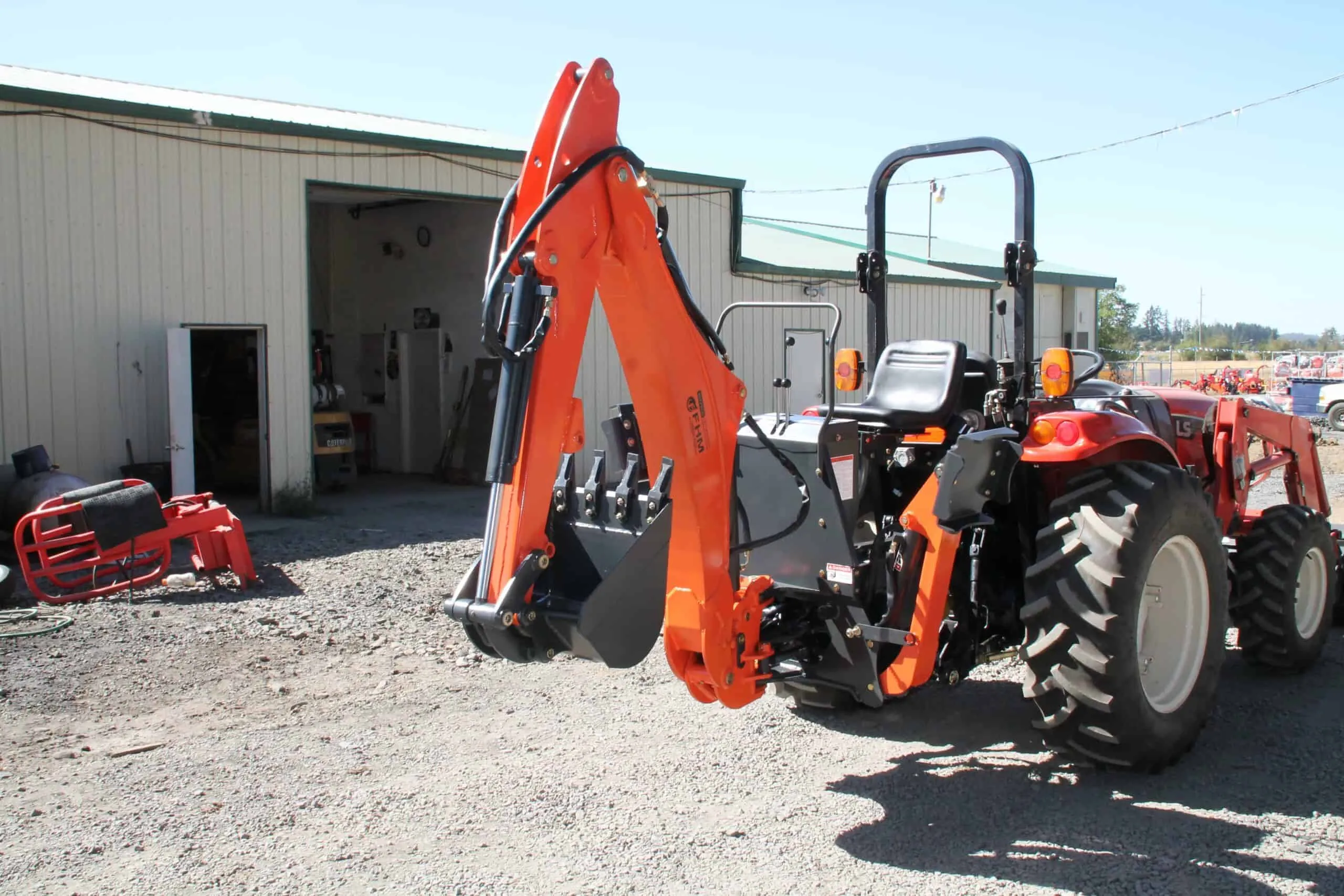 Farmer Helper FH-BH8-9 Self Contained Backhoe | 8'-9' Digging Depth | 90HP PTO For Tractor