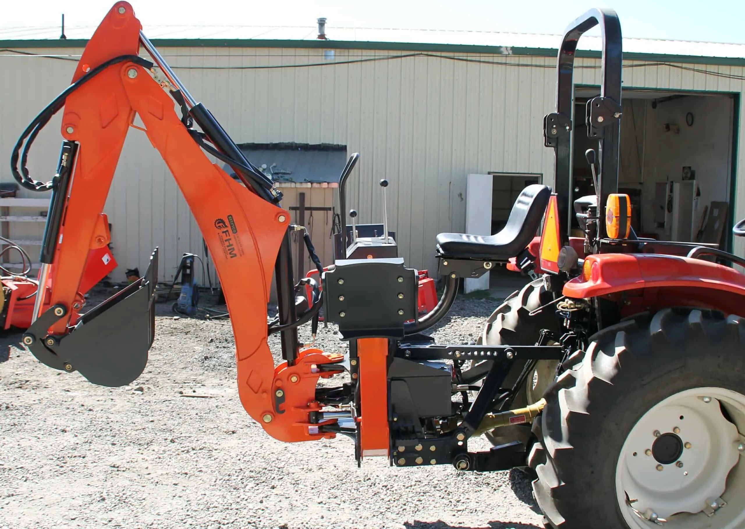 Farmer Helper FH-BH8-9 Self Contained Backhoe | 8'-9' Digging Depth | 90HP PTO For Tractor