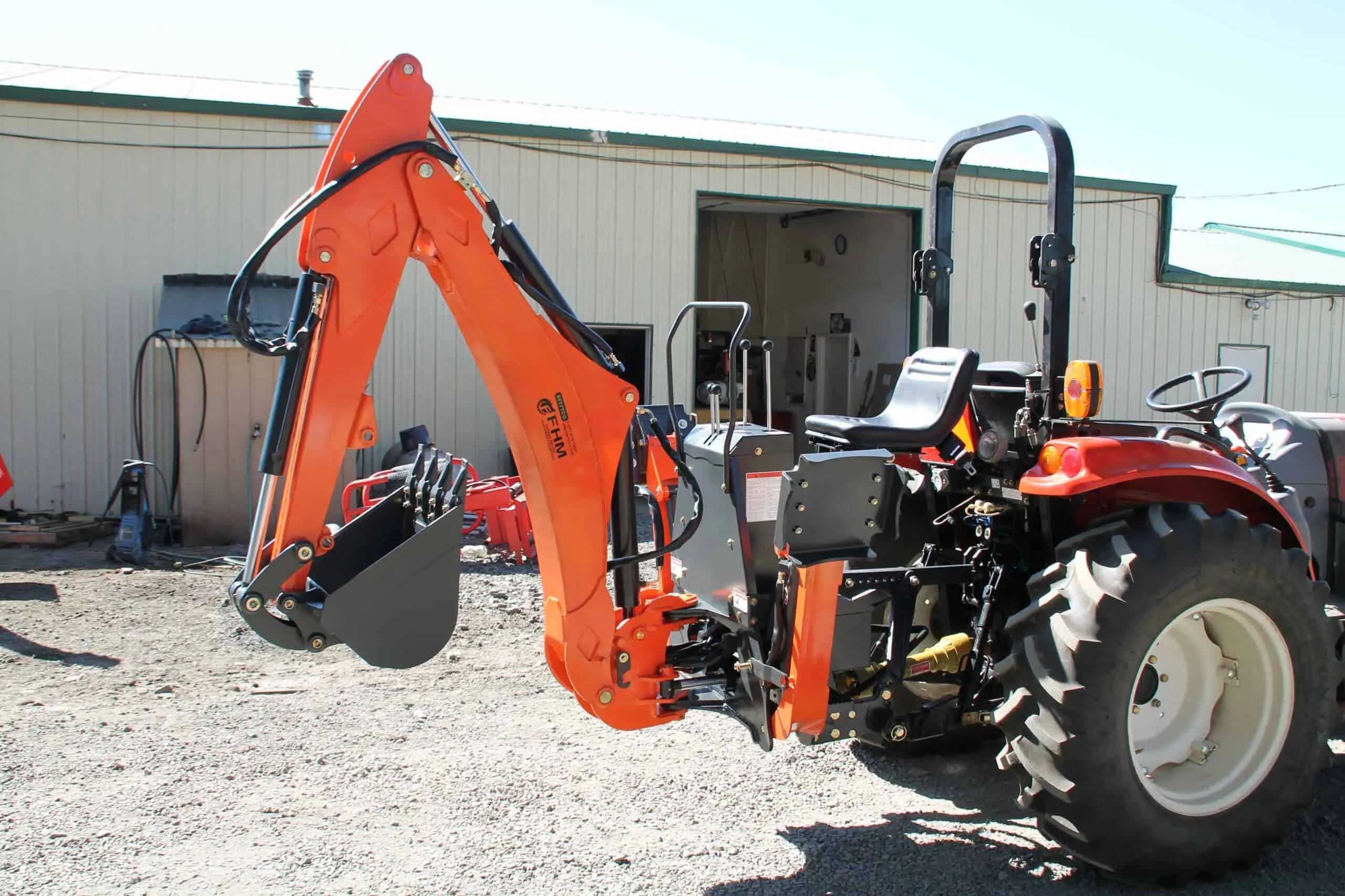 Farmer Helper FH-BH8-9 Self Contained Backhoe | 8'-9' Digging Depth | 90HP PTO For Tractor